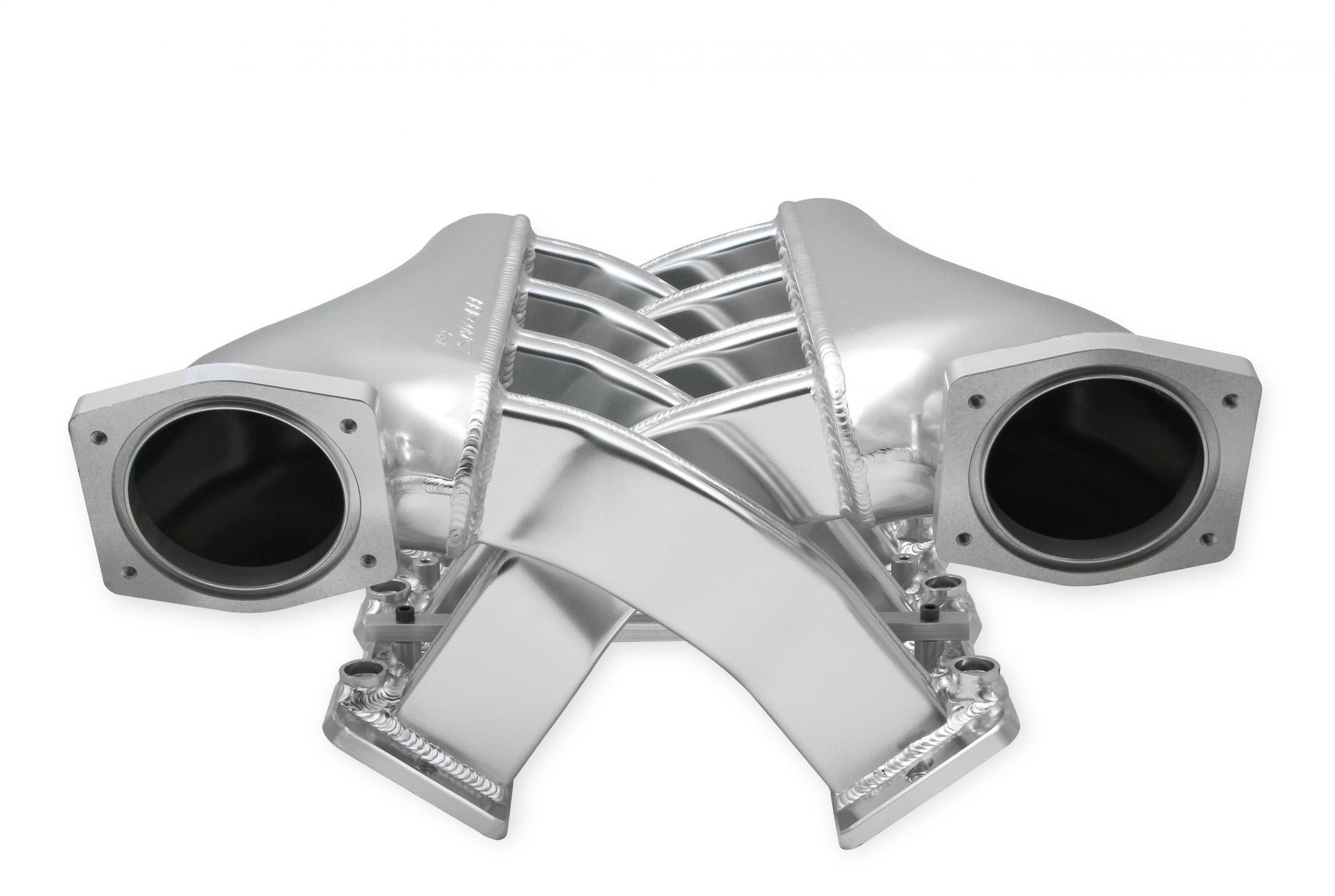 Fabricated Intake Manifold Dual Plenum 92Mm Ls1/2/6, Rail Kit Dual Plenum Inch Intake Manifold 92Mm Throttle Body Bore For GM Ls1/2/6 Engines (Includes Installation Kit, And Fuel Rail Kit) Silver Finish Sniper EFI