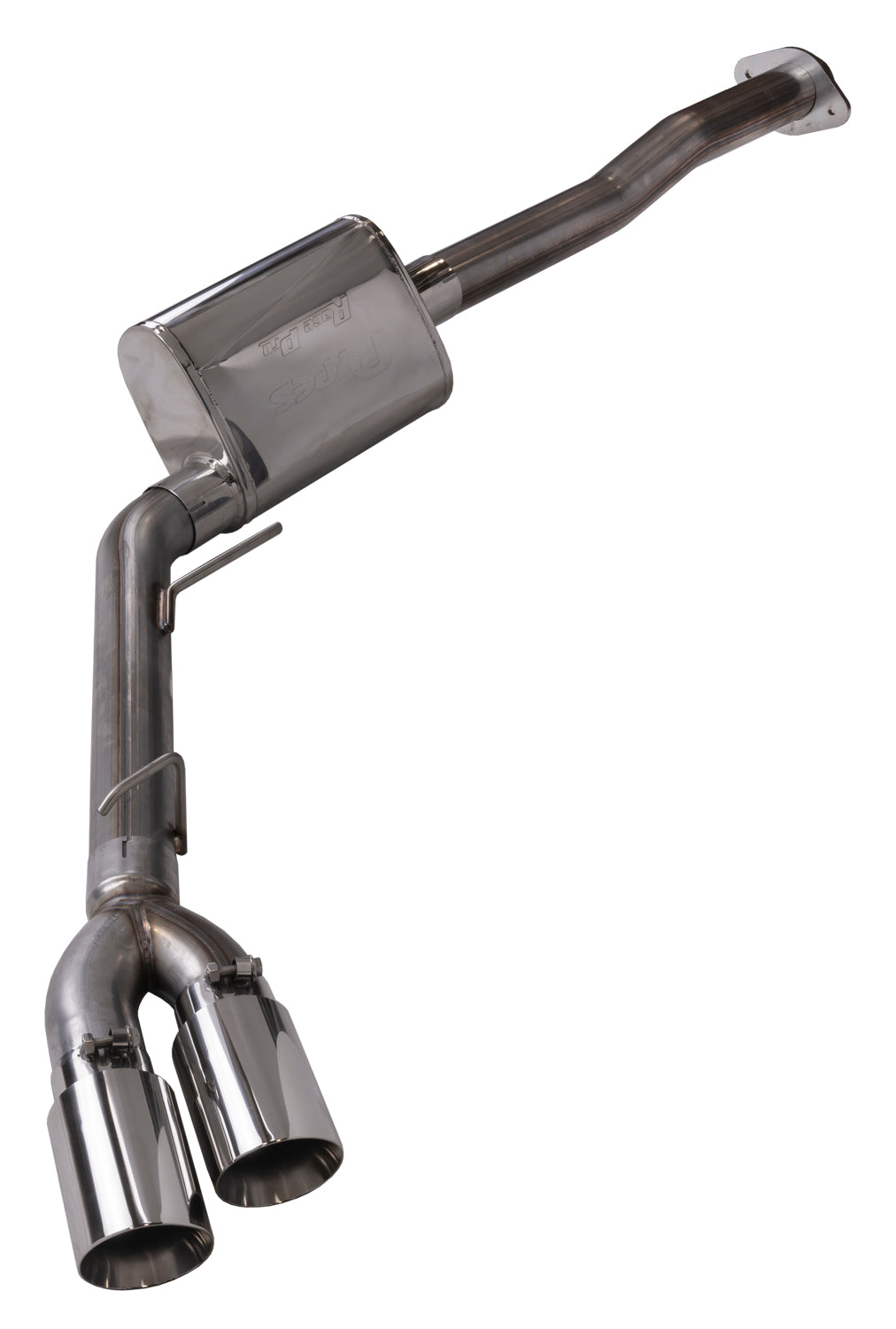 F150 Cat Back Exhaust System For 15-20 Ford F150 Split Rear Dual Exit 3 Inch Intermediate And 3 Inch Tail Pipe 4.5 Inch Tip Muffler Incl Hardware Incl Polished Tip Incl Pypes Exhaust