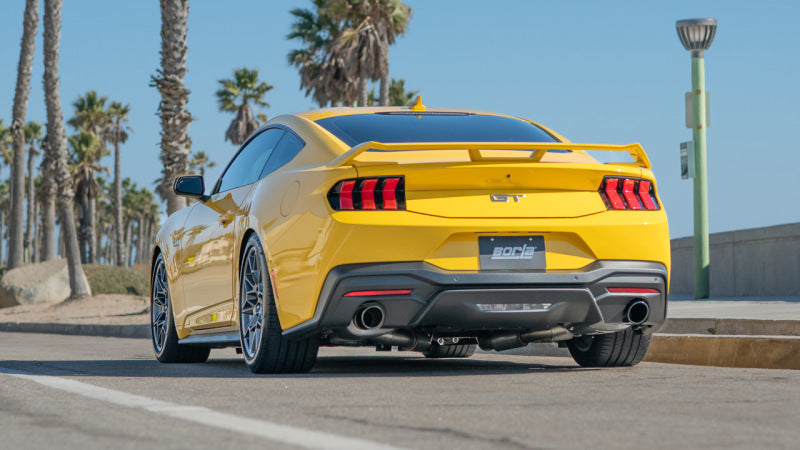 Borla 2024 Ford Mustang GT 5.0L V8 w/o Active Exhaust S-Type Cat-Back Exhaust System - Black Chrome - mounted view