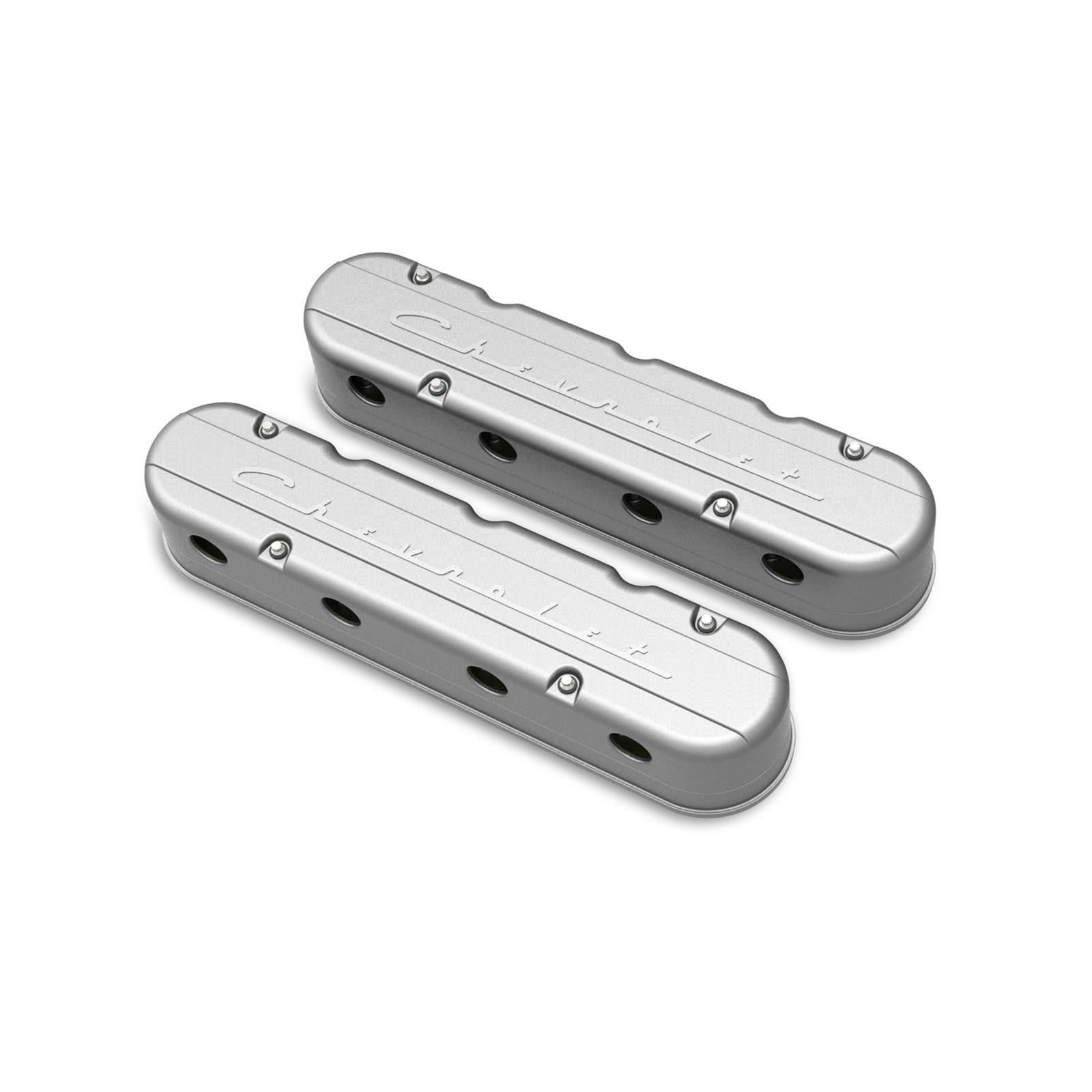 2-Piece Chevrolet Script Valve Cover Gen III/iv LS Natural Chevrolet Gen III/iv LS Cast Aluminum Coil-Mounting Base & Integrated Coil Cover Holley