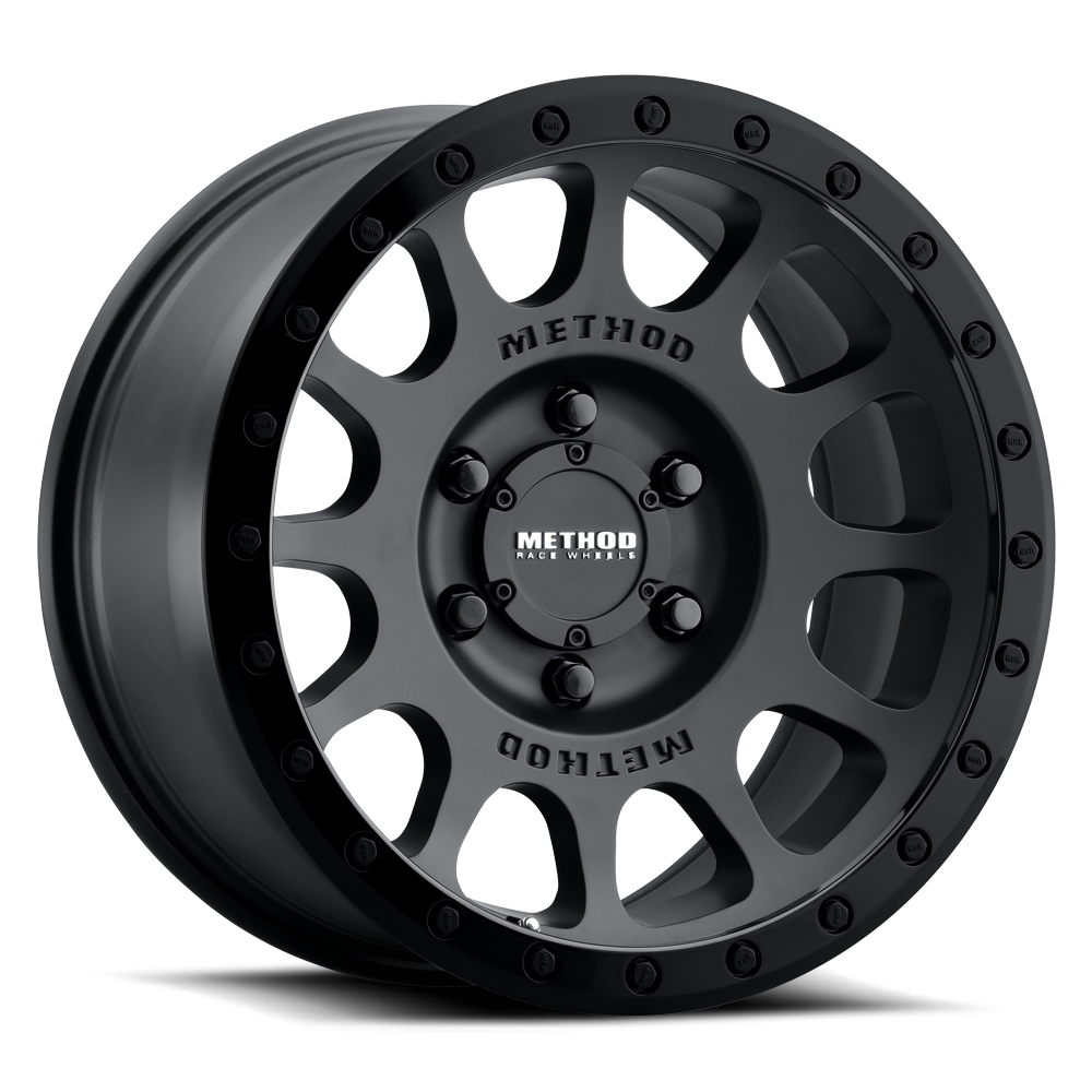 Aluminum Wheels 18x9 NV MR305 Bolt Pattern 6 On 139.7 Offset 18 Lip Size 1.38 Double Black MB Method