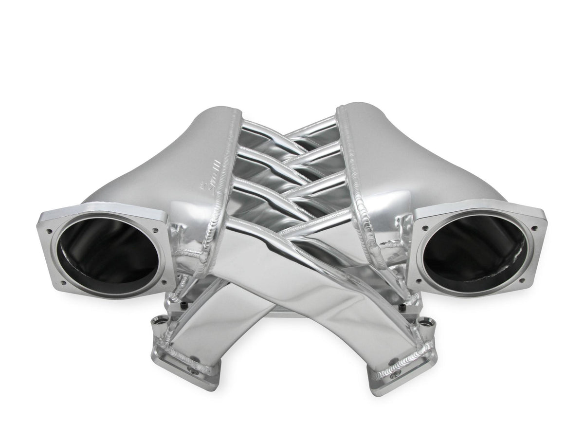 Fabricated Intake Manifold Dual Plenum 102Mm Ls1/2/6, Rail Kit Dual Plenum Inch Intake Manifold 102Mm Throttle Body Bore For GM Ls1/2/6 Engines (Includes Installation Kit, And Fuel Rail Kit) Silver Finish Sniper EFI