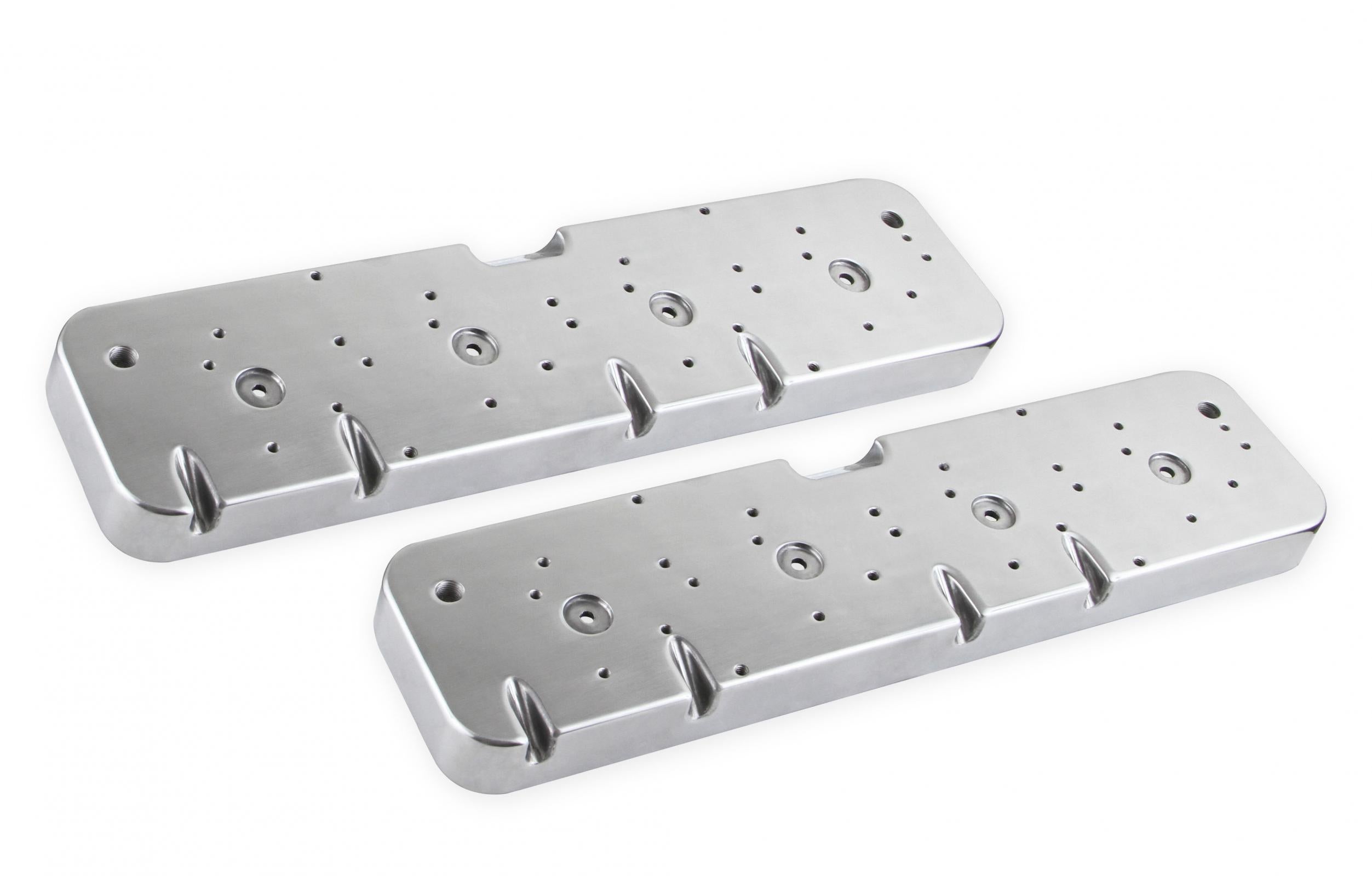 LS Valve Cover Adapter Plates Small Block Chevy to LS Polished Finish Holley