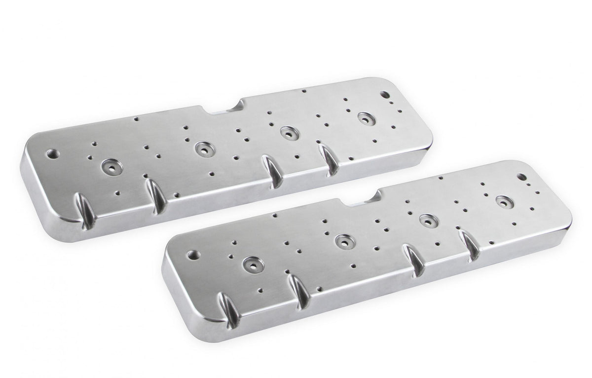 LS Valve Cover Adapter Plates Small Block Chevy to LS Polished Finish Holley