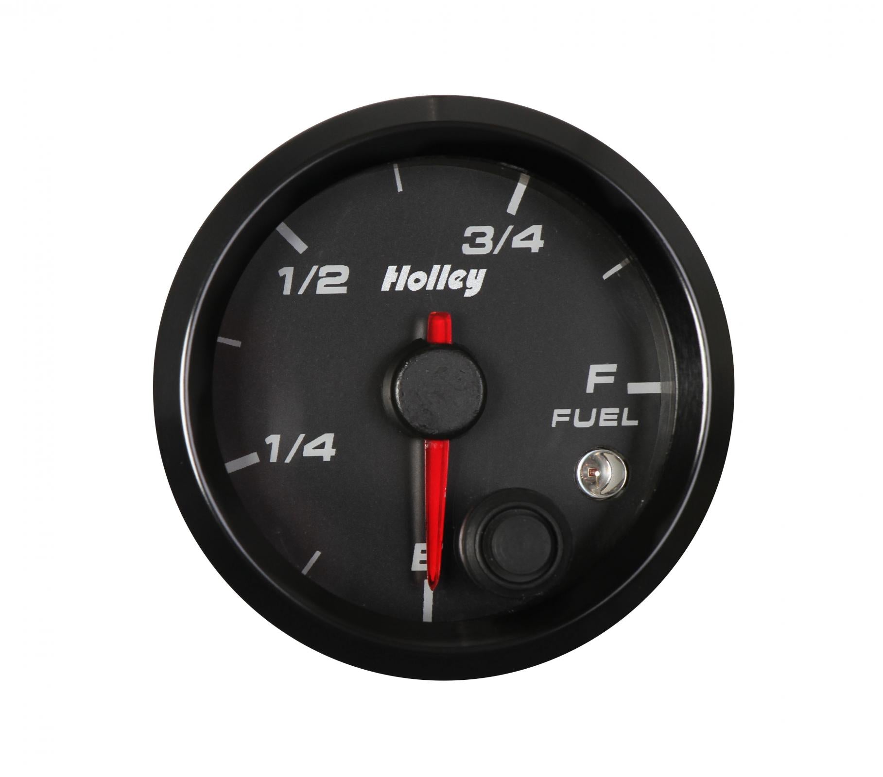 Analog Style Fuel Level Gauge Black Face 2-1/16 Fuel Level Gauge-Logo Holley