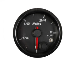 Analog Style Fuel Level Gauge Black Face 2-1/16 Fuel Level Gauge-Logo Holley