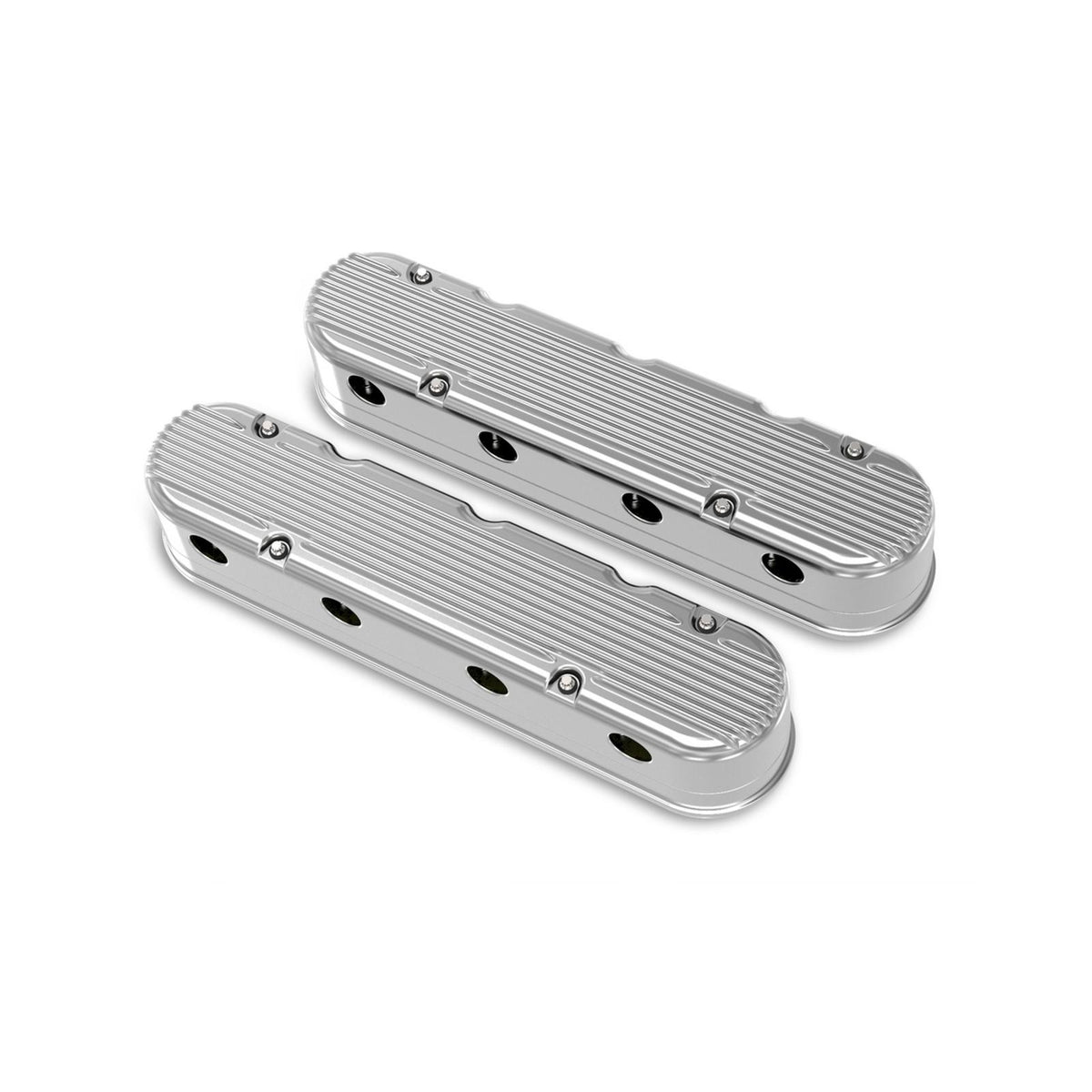 2-Piece Finned Valve Cover Gen III/iv LS Polished Chevrolet Gen III/iv LS Cast Aluminum Coil-Mounting Base & Integrated Coil Cover Holley