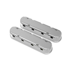 2-Piece Finned Valve Cover Gen III/iv LS Polished Chevrolet Gen III/iv LS Cast Aluminum Coil-Mounting Base & Integrated Coil Cover Holley