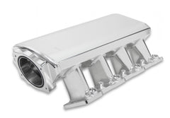 Low-Profile Sheet Metal Fabricated Intake Manifold GM Ls1/Ls2/Ls6 Hi-Ram 92Mm Throttle Body Opening + Fuel Rail Kit Silver With Logo Low Profile Mounting Provision For Map Sensor On Rear Of Intake Plenum Use GM #12592525 Sniper EFI