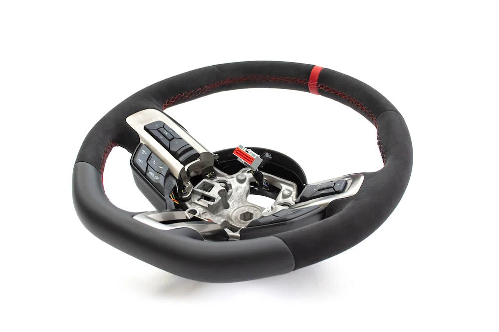 Steeda Q850 Mustang Loaded Alcantara Steering Wheel Red