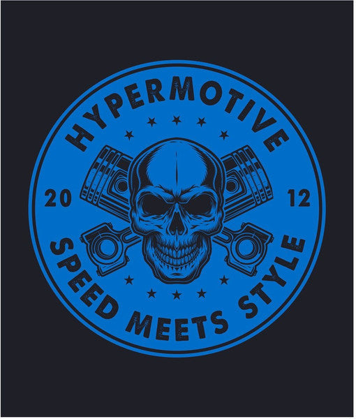 Hypermotive Athletic Fit Piston and Skull T-Shirt