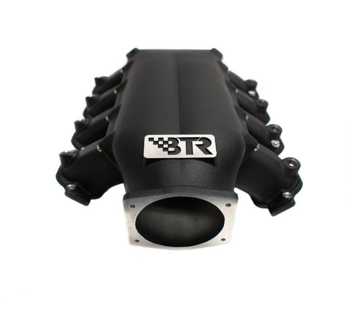 BTR TRINITY INTAKE MANIFOLD GEN V W/O INJ BLACK CNC RUNNERS