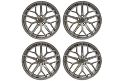 Steeda Mustang Trident Gloss Titanium Staggered Wheel Package