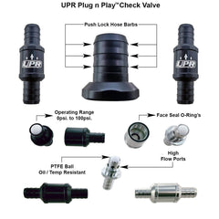 UPR Pro-Series™ 1/2" 14mm Billet Check Valve - 0psi Cracking 0-100psi Operating Pressure 5044-02