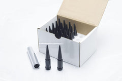 Wheel Mate Wheel Mate Spiked Lug Nuts Set of 24 - Black 14x1.50 - 35421P