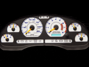 Silver Reverse Glow Gauges (fits 94-95 Mustang GT)