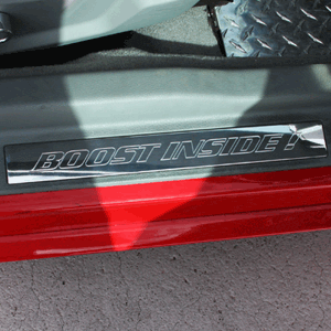 Billet Door Sills Boost Inside! Logo Polished (fits 05-14 Mustang) UPR
