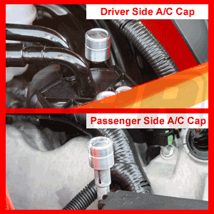 Billet Designer AC Cap Cover Kit (fits 05-10 Ford Mustang) UPR