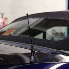 Black Chrome Billet Swirl Shorty Antenna 6" (fits 10-14 Mustang) UPR