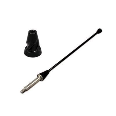 Black Chrome Billet Swirl Shorty Antenna 6" (fits 10-14 Mustang) UPR